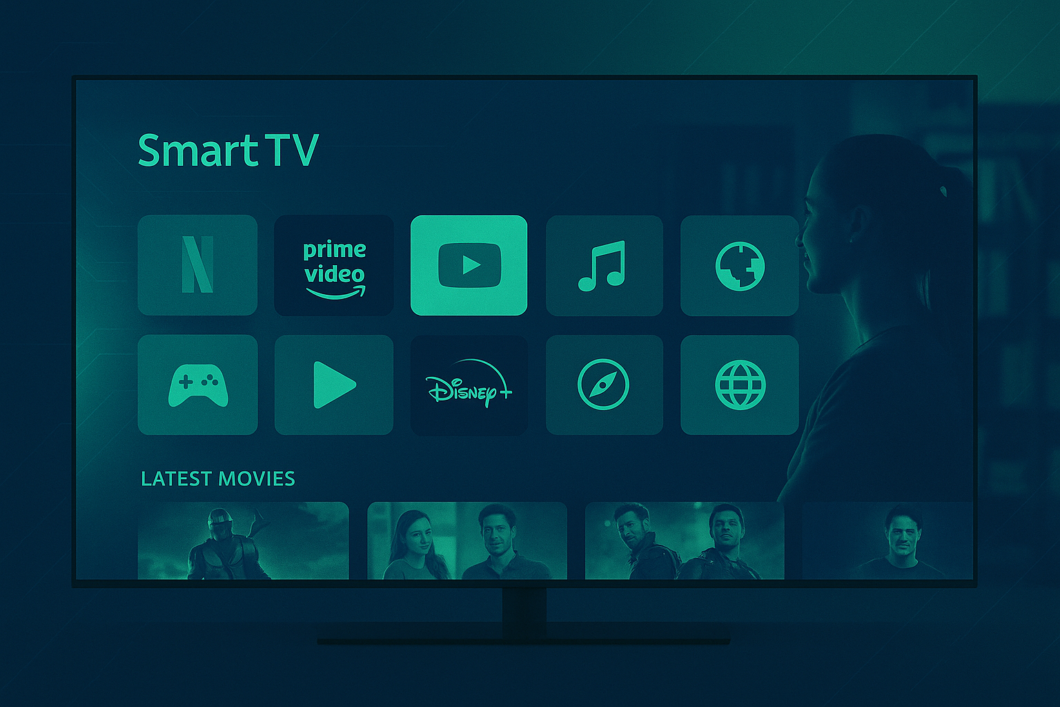 Canais e filmes em múltiplos dispositivos